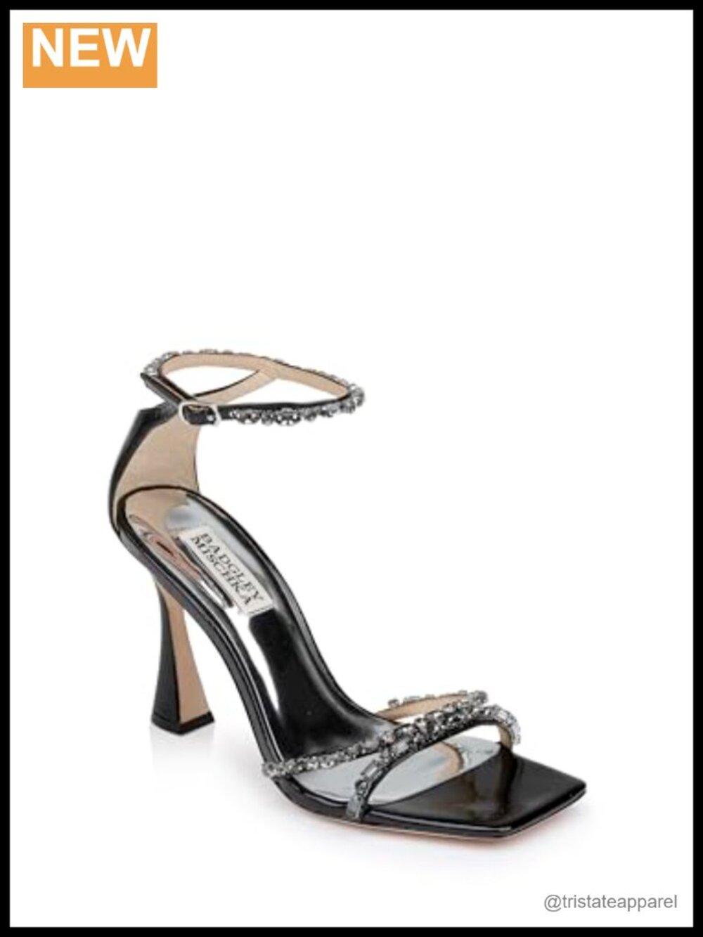 Badgley Mischka Ziana Curvy Stiletto Heeled Sandals with Gemstone Straps